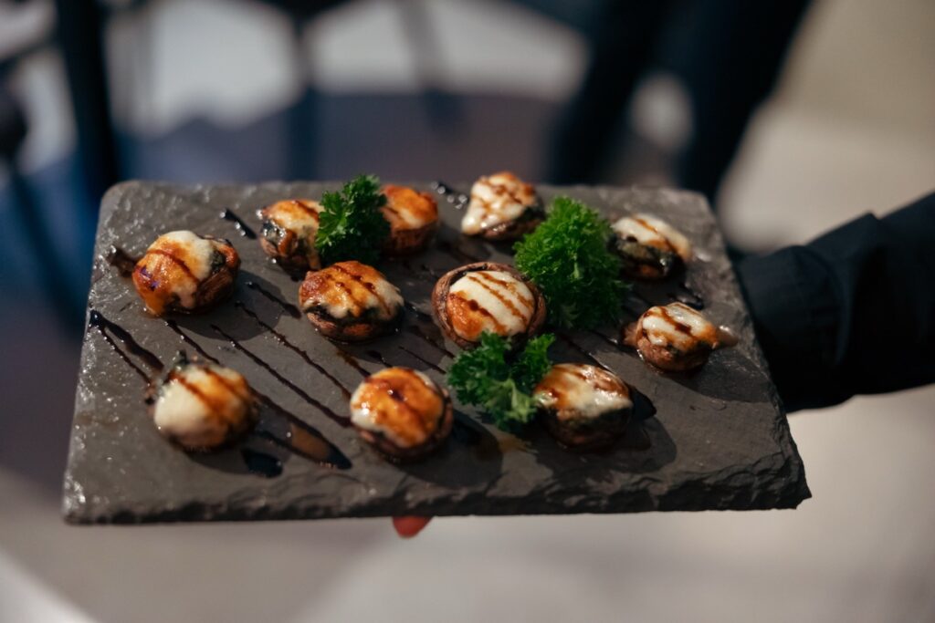 Stuffed mushrooms with spinach and cheese at The Ivy Steakhouse