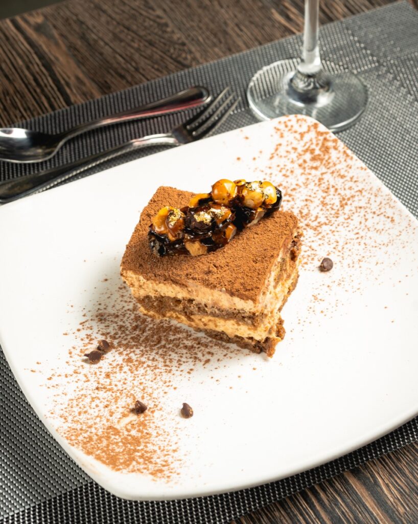 Cheesecake tiramisu mousse at The Ivy Steakhouse
