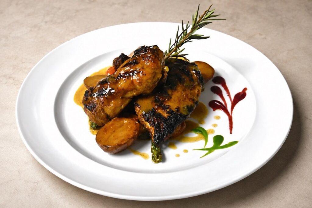 Ivy signature roast chicken with rosemary and roasted potatoes